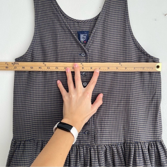 Vintage Gap houndstooth prarie dress preppy academia button front midi western - Picture 10 of 11